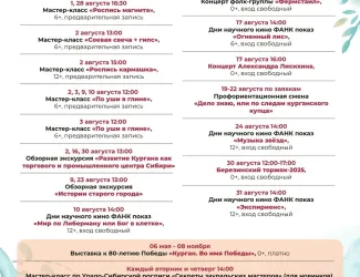 Афиша мероприятий на август